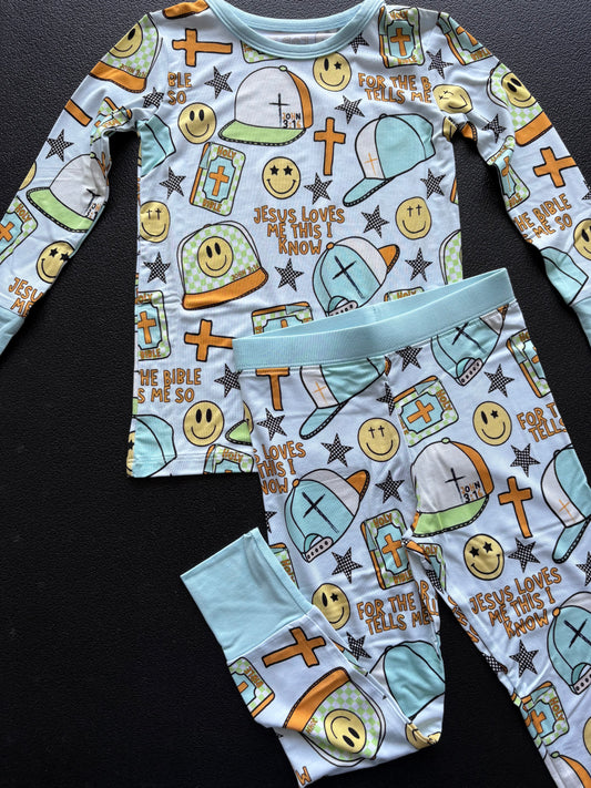 TWO PIECE LS SET - JESUS LOVES ME