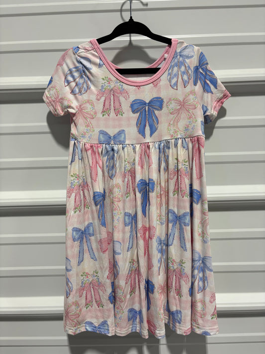 SHORT SLEEVE TWIRL DRESS WITH SHORTS