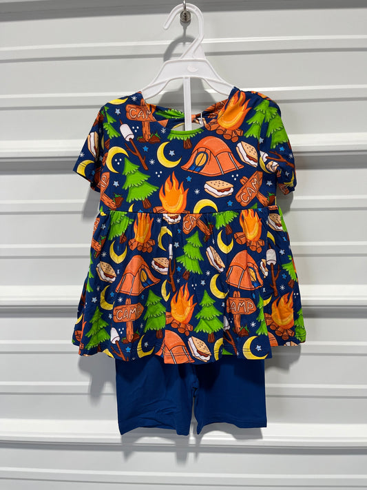 SHORT SLEEVE PEPLUM TOP W/ SHORTS