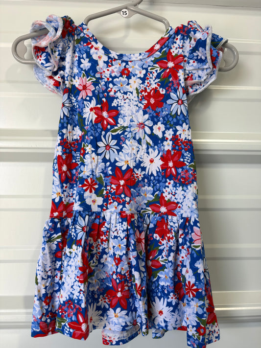 SHORT SLEEVE TWIRL DRESS
