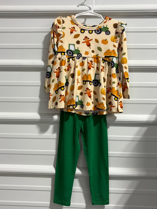 SLEEVE PEPLUM TOP W/ PANTS