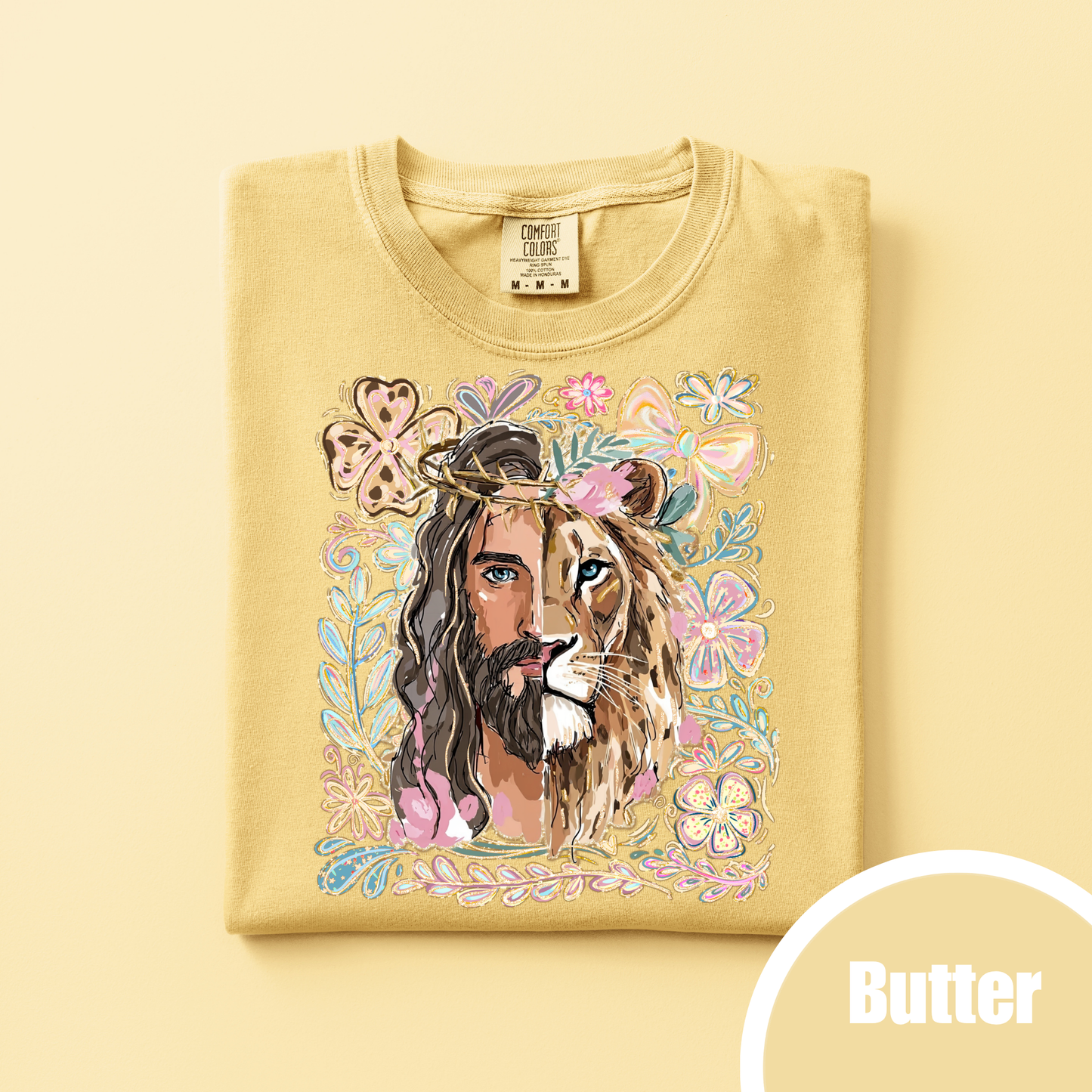 Half Jesus Half Lion - Floral