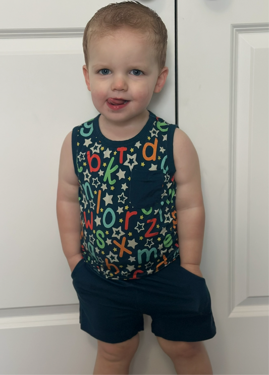 TANK TOP SHORT SET - ALPHABET SOUP