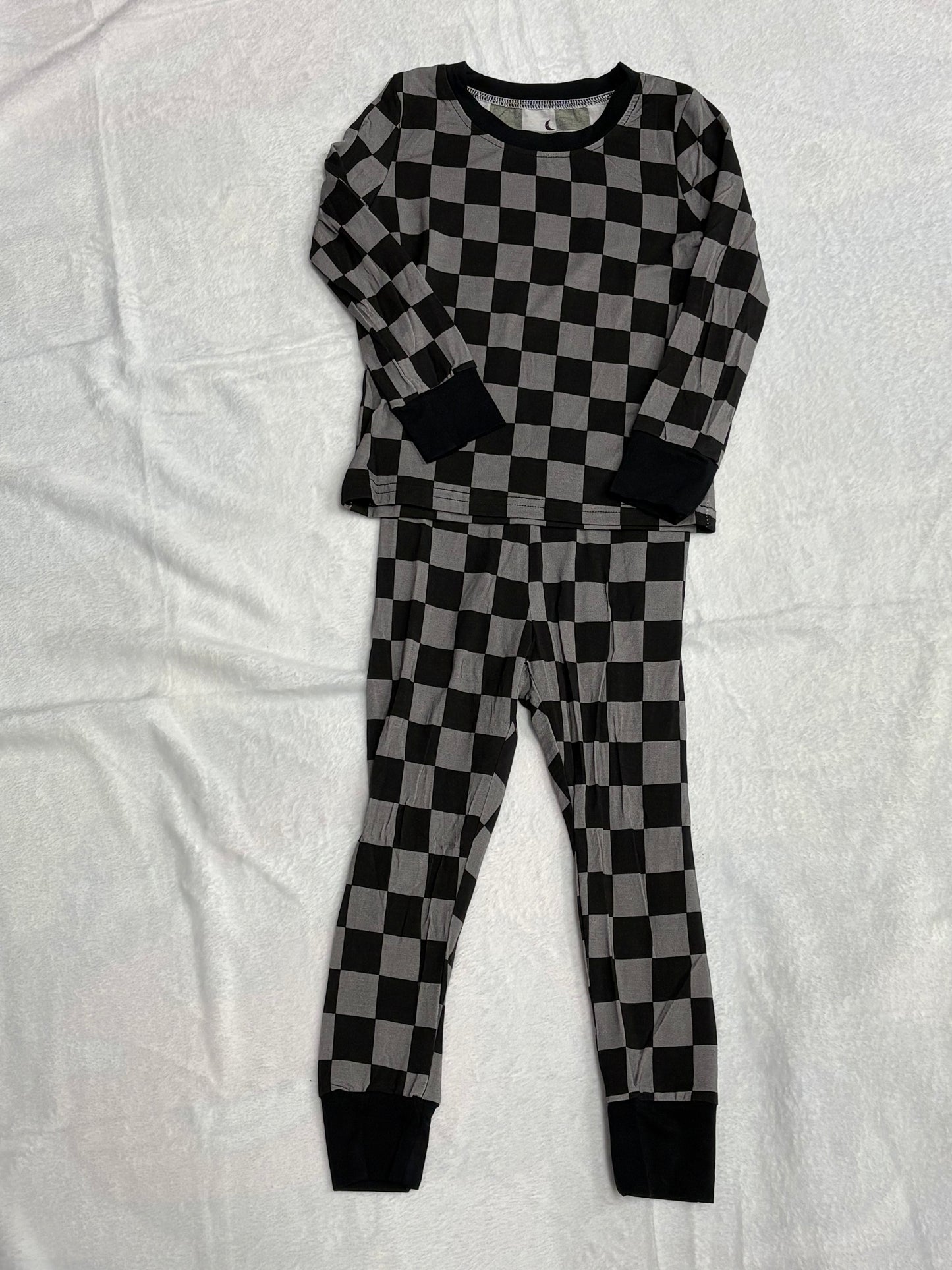 TWO PIECE LS SET - MIDNIGHT CHECKS