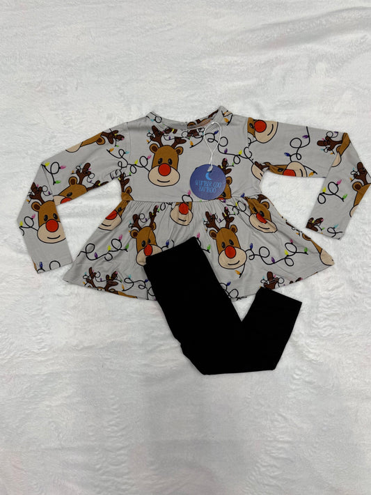 LONG SLEEVE PEPLUM TOP W/ SHORTS - REINDEER GAMES