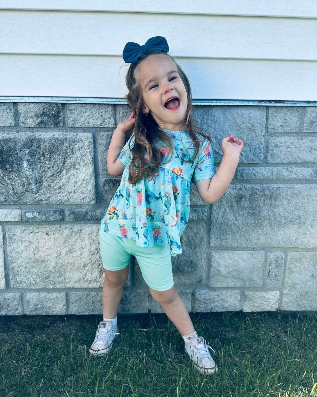 SHORT SLEEVE PEPLUM TOP W/ SHORTS