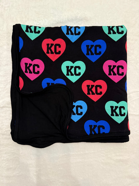 DOUBLE LAYER BLANKET - KC HEART