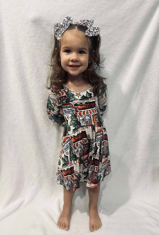 TWIRL DRESS LONG SLEEVE - BOOKED FOR THE HOLIDAYS
