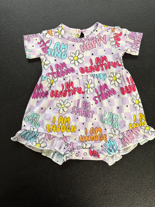 BUBBLE ROMPER - GIRL AFFIRMATIONS