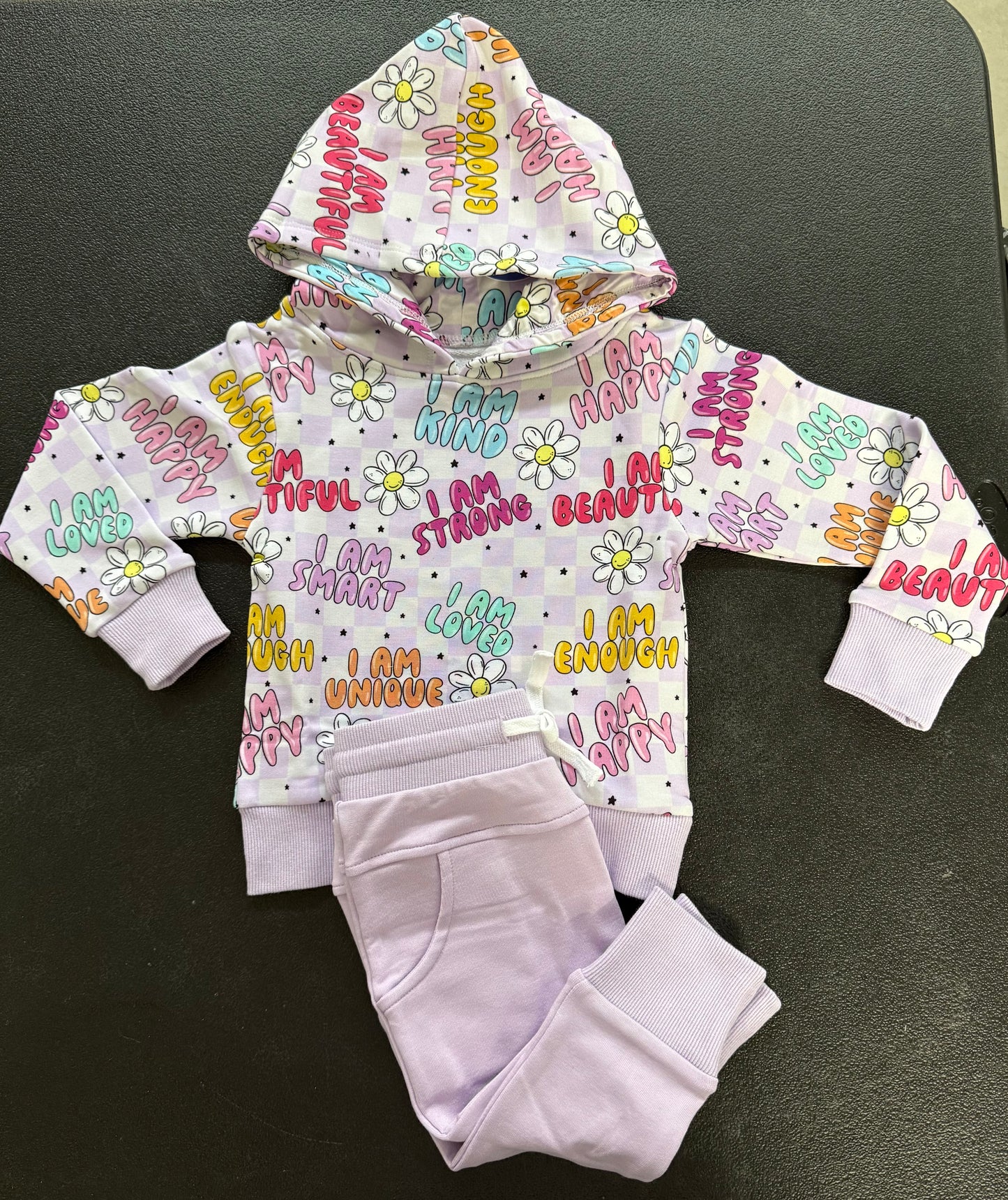 TERRY JOGGER SET WITH HOODIE - GIRL AFFIRMATIONS