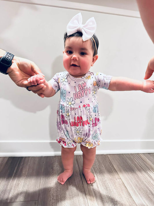 BUBBLE ROMPER - GIRL AFFIRMATIONS